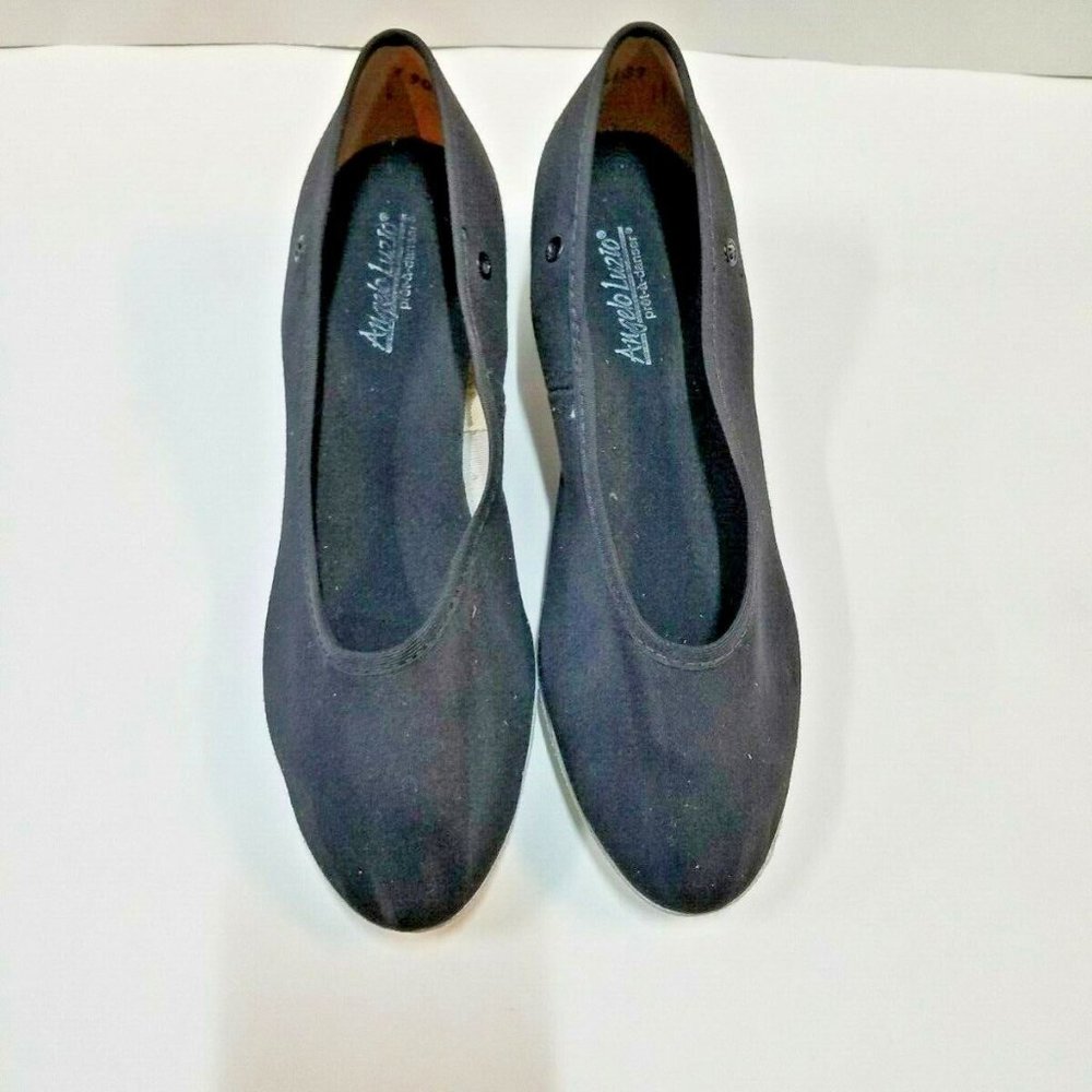 Angelo Luzio 902 Women's Size 5.5B Black Canvas Slip-On Ballroom Pumps Exam Shoe